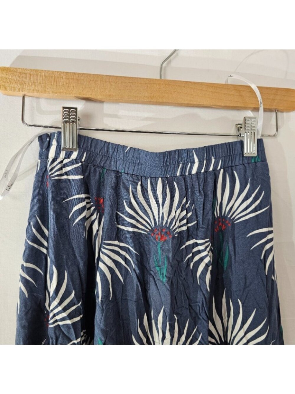 NWT Lulus Maxi Skirt Womens XXS Blue Floral Side Slits Full Length Elastic Waist - Picture 9 of 13